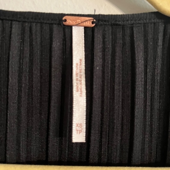 Free People Chic Edgy Mini Dress XS Black Preppy Old Money Classic Urban Euro - Picture 5 of 16